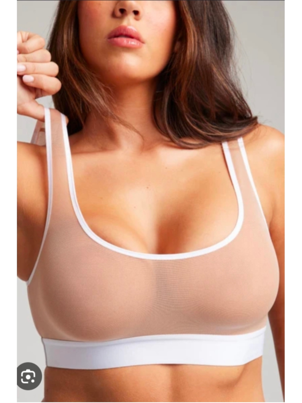 NWT Negative Underwear Sieve Bra Top Plus Size 1+ Small Buff White Mesh Bralette